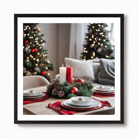 Christmas Table Setting 21 Art Print