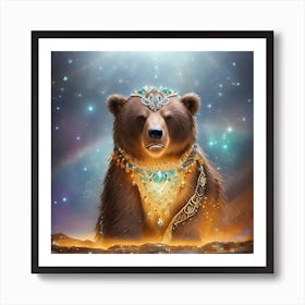 Bear With A Crown Art Print