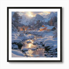 Snowy Mountains Art Print