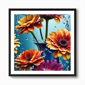 Flowers In Water 10 Art Print