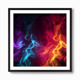 Colorful Flames Art Print