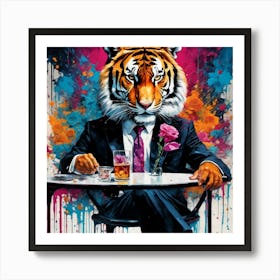 Tiger At The Bar 1 Art Print