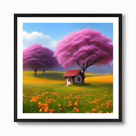 House In A Field 1 Art Print