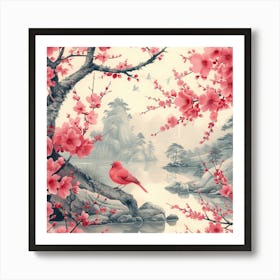 Asian Cherry Blossoms 1 Art Print