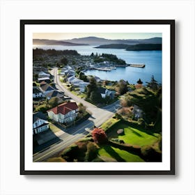 Community City Road Aerial Street Town Suburbia Puget Sound Commute Architecture Car Dron (5) Art Print