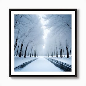 Snowy Road Art Print