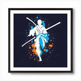 Samurai Warrior - Bo Staff - Wushu - Martial Arts 7 Art Print