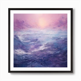 Brushed Seawater Whispers: Monet's Lilac Fantasy Art Print