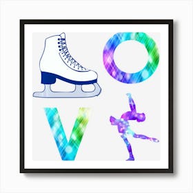 Love Figure Skating Ice Skater Girls Art Print