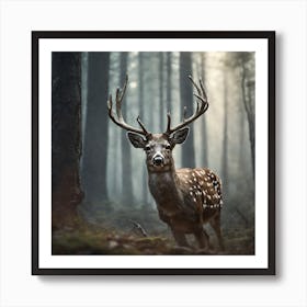 Deer In The Forest 213 Art Print