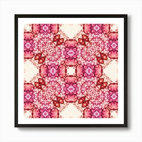 Pink And Red Dense Pattern Art Print