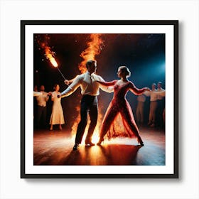 Dancers On Fire 3 Art Print