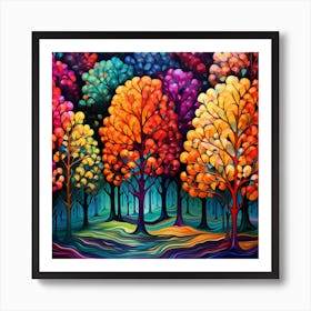 Colorful Trees 2 Art Print