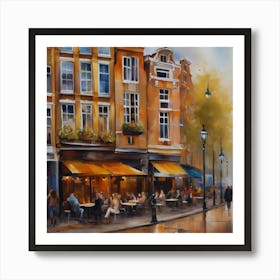 Amsterdam cafe coffee .oil artwork .4 Art Print