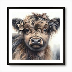 Highland Calf Art Print