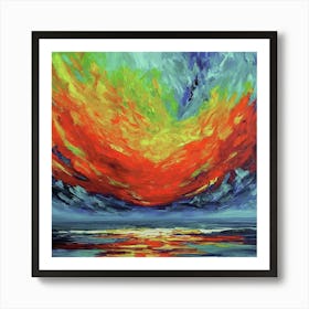 Sunset At The Beach Art Print