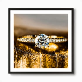 Diamond Wedding Ring With Gold Band (2) 2024 05 12t202112 Art Print