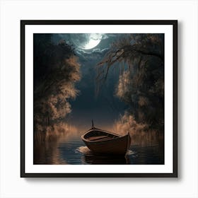 Moonlight In The Woods Art Print