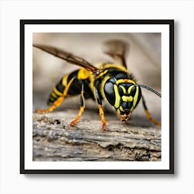 Black And Yellow Wasp 2 Art Print