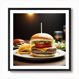 Hamburger And Fries 17 Art Print