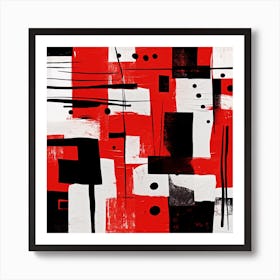 Abstract Red And Black Painting 1 Art Print