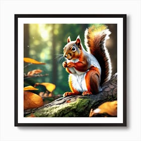 Squirrel In The Forest 401 Art Print