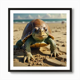 Turtle On The Beach 8 Art Print