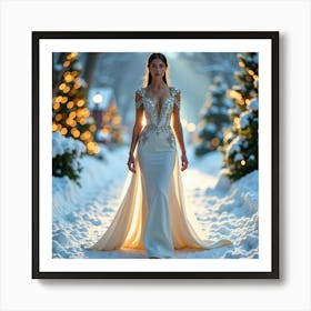 Winter Wedding Dress 4 Art Print