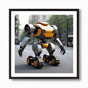 Robot On The Street 39 Art Print