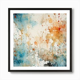 Artistic Grunge Pattern Stands Out In A Retro Watercolor Paint Stained Hues Merging And Contrasting (2) 2 Art Print