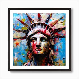Statue Of Liberty Head - Patriotica Art Print