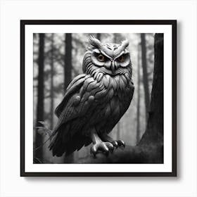 Owl In The Woods 9 Art Print