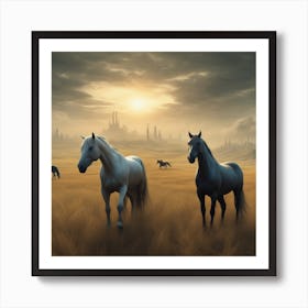 Horses In A Field 28 Poster