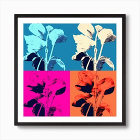Andy Warhol Style Pop Art Flowers Cyclamen 3 Square Art Print