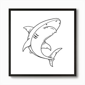 Shark Coloring Page Art Print