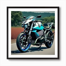 A Mixture Of Harley Davidson Cosmica Honda Cbr60 Art Print