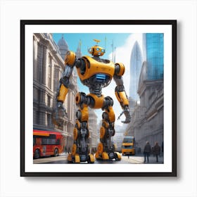 Robot On The Street 48 Art Print