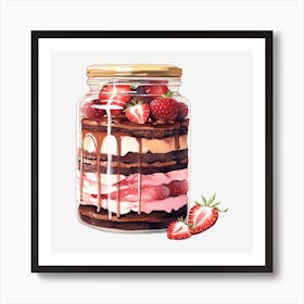 Jar Of Strawberries 2 Art Print