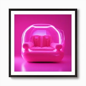 Furniture Design, Tall Car, Inflatable, Fluorescent Viva Magenta Inside, Transparent, Concept Produc (2) Art Print