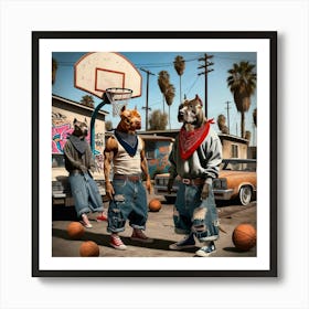 Basketball Hounds Art Print