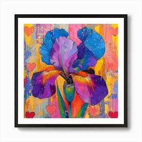 Iris With Hearts Affiche