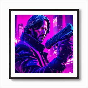 John Wick with Gun Art Print