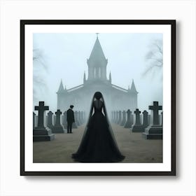 Haunted Cemetery Art Print