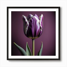 Flower Tulip Purple Tulip Flora Decor To Flourish Flower Background Art Print