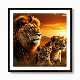 Serengeti National Park Tanzania Lions Art Print