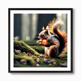 Squirrel In The Forest 185 Art Print