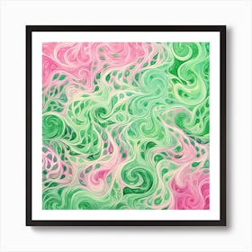 Swirls Of Pink And Green Art Print