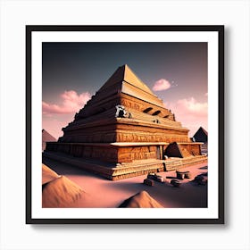 Gothic Ancient Egyptian 3 Pyramids During Sunset 8k Resolution Gothic Style Expressionism Masterpiece Monochromatic Tetredic Ornate Colors Unreal Engine 5 Cinema 2790deb8 D089 42a3 Affb Bbed3f8a66f9 Art Print