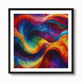 Abstract Painting Rainbow Color Art Print