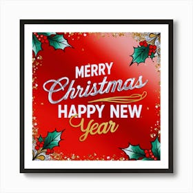 Merry Christmas Happy New Year 1 Art Print